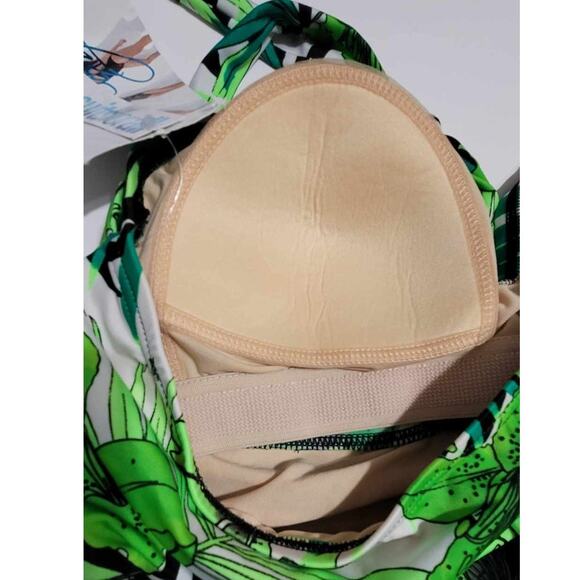 Swimsuits for All S4A Swim Sexy Floral Palm Tropical Halter Tankini Plus 18 NEW - Picture 10 of 12